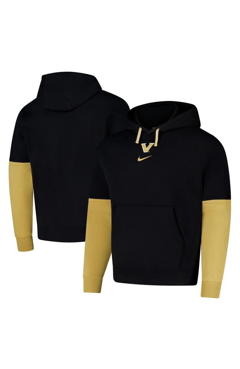 Nike Men's Nike Black Vanderbilt Commodores 2024 Sideline Club Fleece Pullover Hoodie, Main, color, Black
