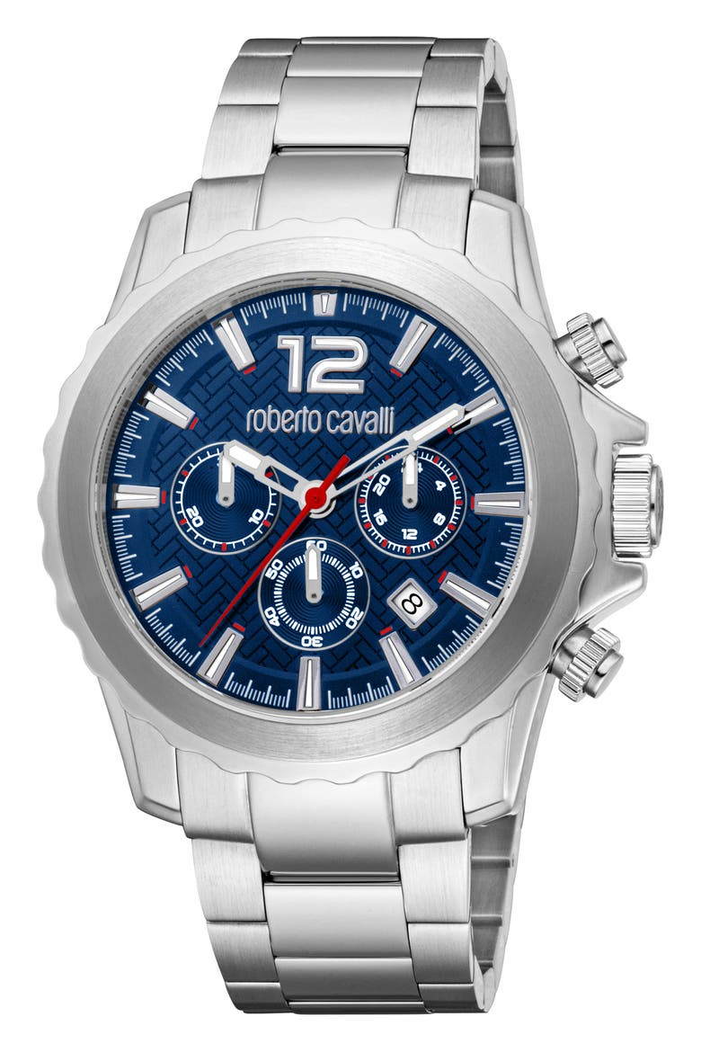 Potenza Chronograph Bracelet Watch, 44mm, Main, color, SILVER/ NAVY