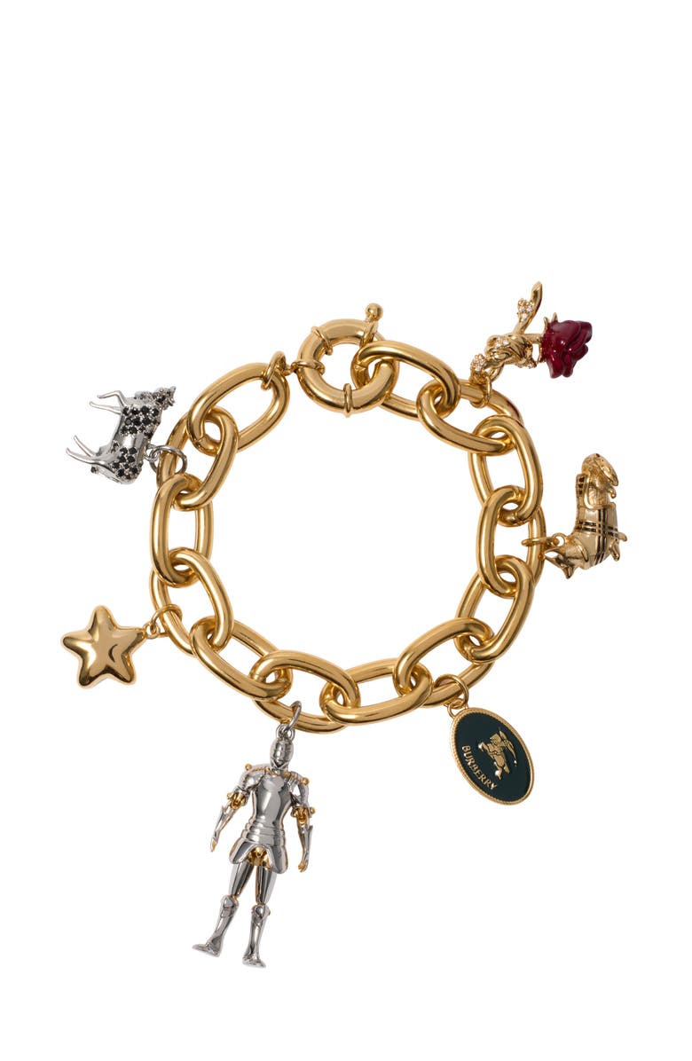 Burberry Charm Bracelet, Main, color, Gold/Multicolour