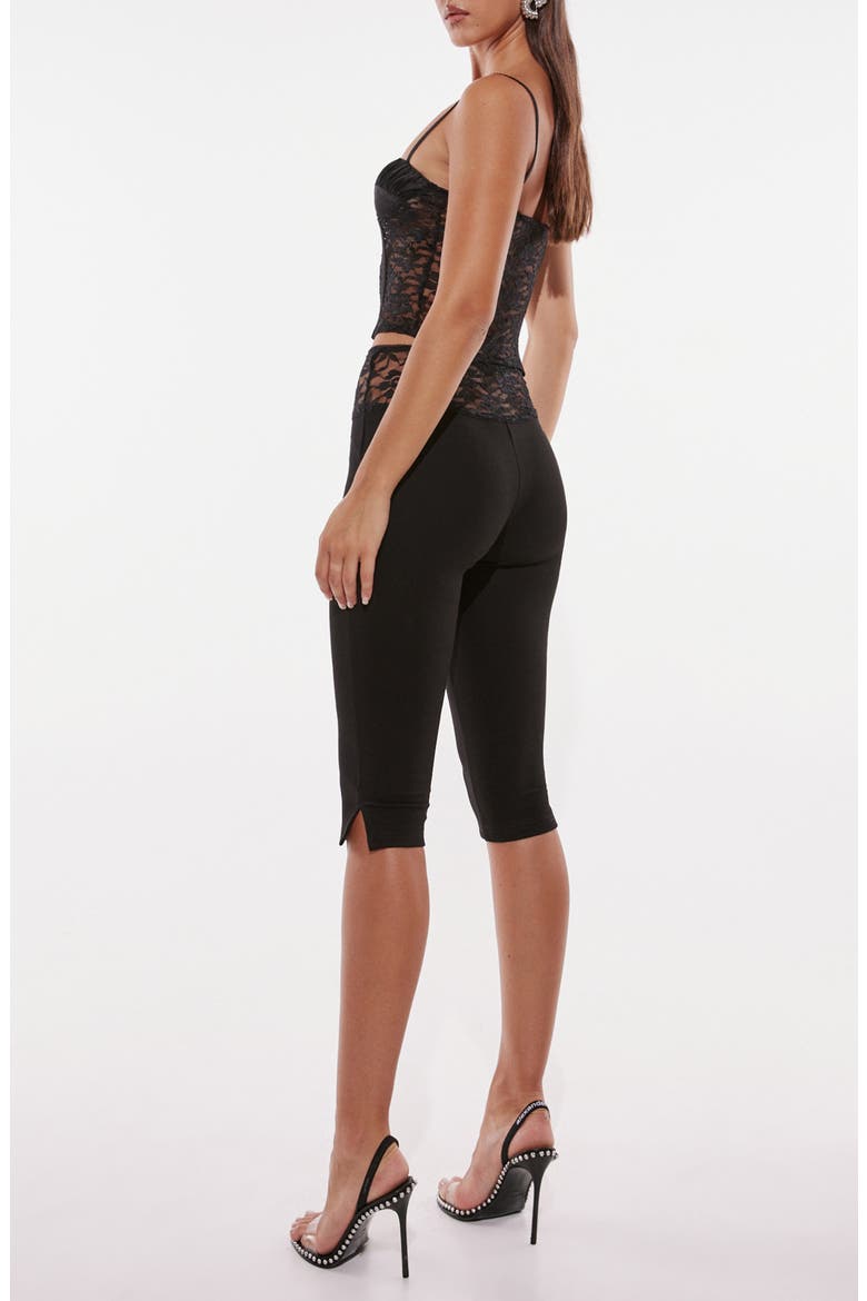 Melanie Lace Trim Capri Pants, Alternate, color, BLACK