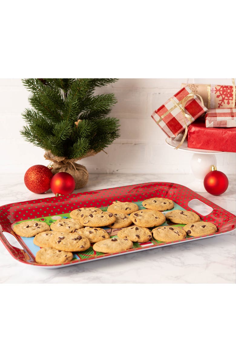 Design Imports Set of 4 Coast Christmas Trays, Alternate, color, Melamine Coastal Christmas