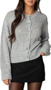 EDIKTED Freida Scalloped Fuzzy Cardigan