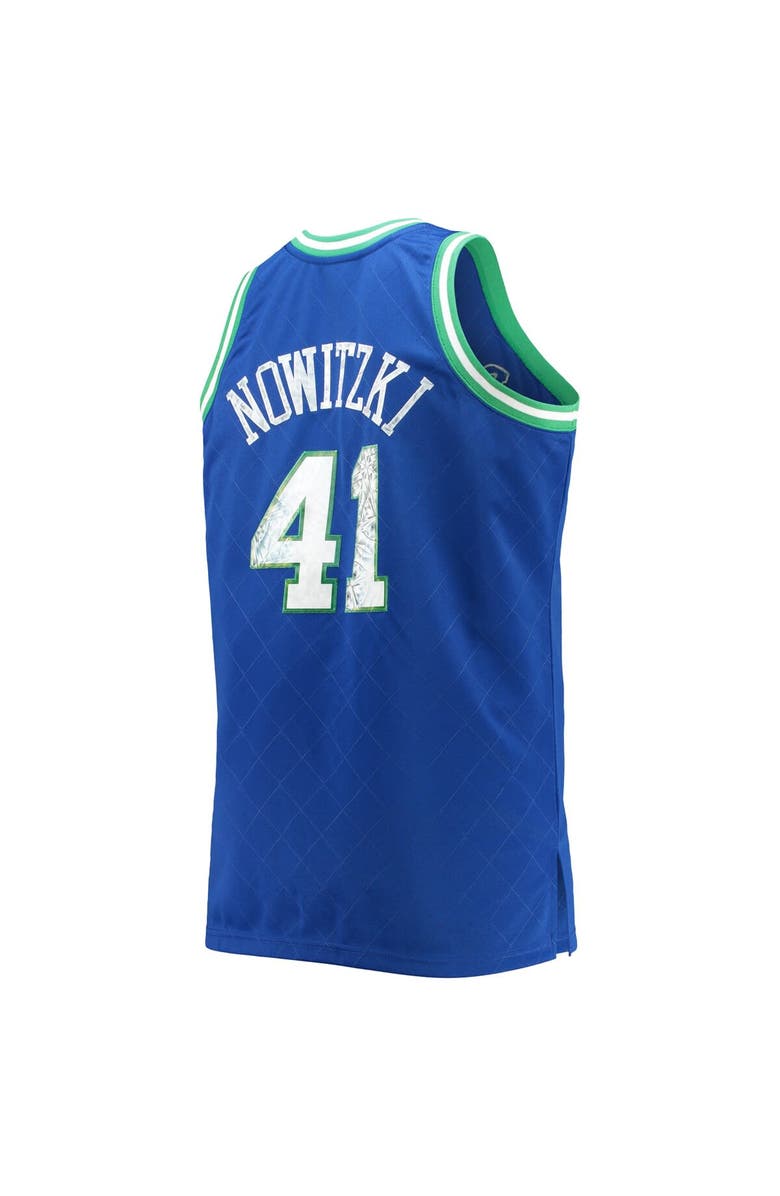 Mitchell & Ness Men's Mitchell & Ness Dirk Nowitzki Blue Dallas Mavericks Big & Tall 1998/99 NBA 75th Anniversary Diamond Swingman Jersey, Alternate, color, 