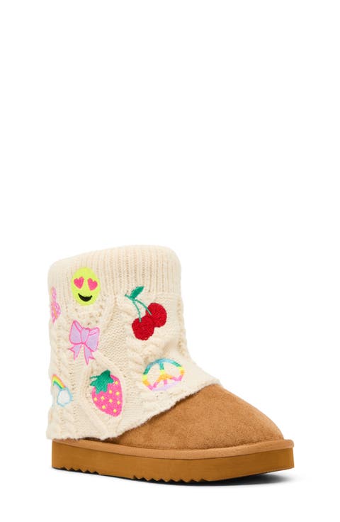 Kids' Cozy Embroidered Knit Boot