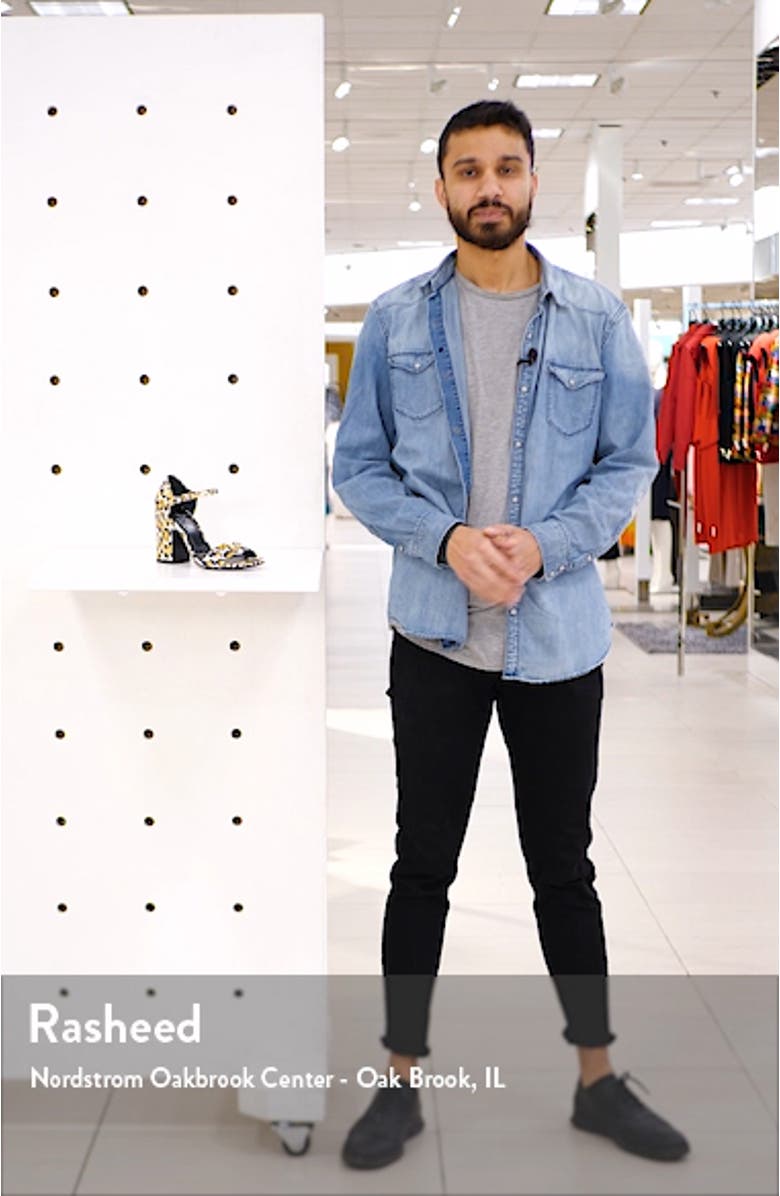 Snake Embossed Leopard Print Sandal, sales video thumbnail