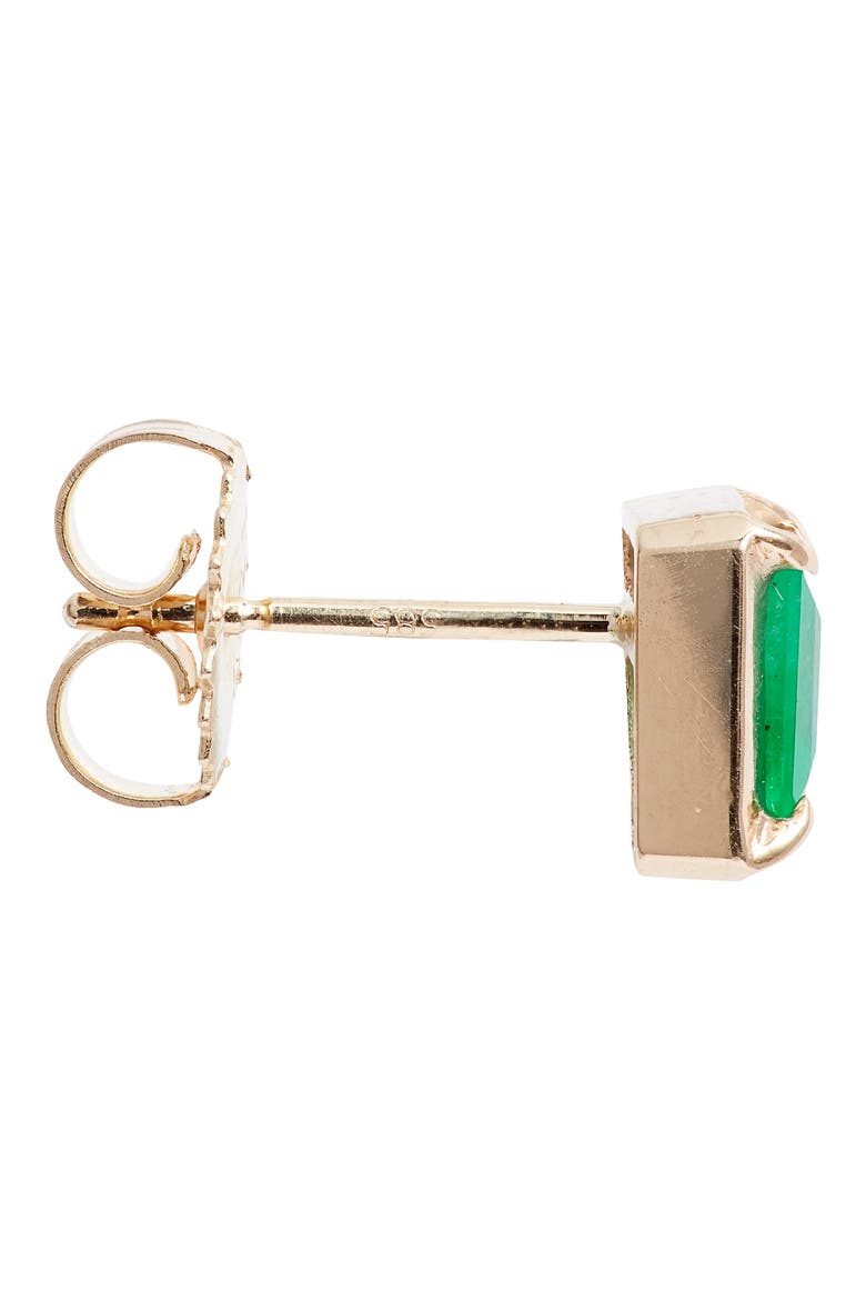 Cleo Melia Carre Emerald Stud Earrings, Alternate, color, GREEN GOLD