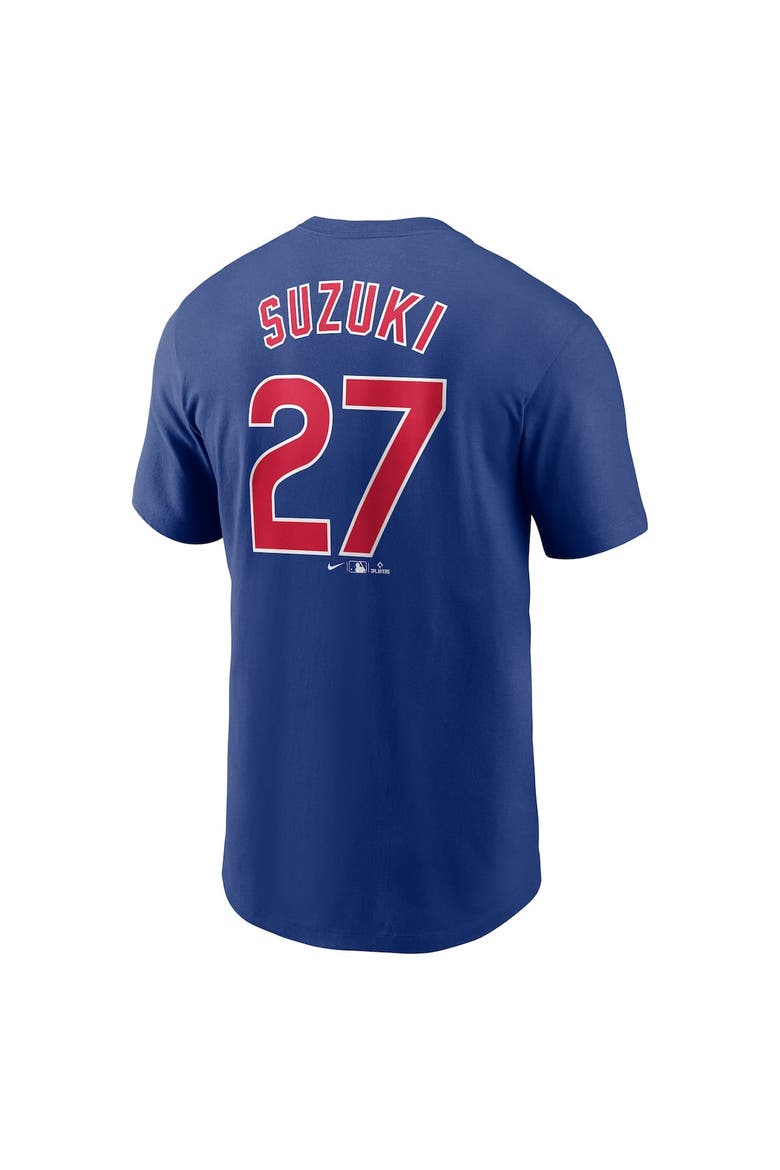 Men's Nike Seiya Suzuki Royal Chicago Cubs Fuse Name & Number T-Shirt, Alternate, color, Royal