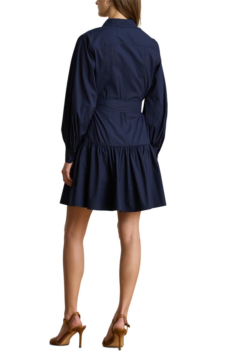Lauren Ralph Lauren Stretch Cotton Long Sleeve Shirtdress, Alternate, color, Lauren Navy