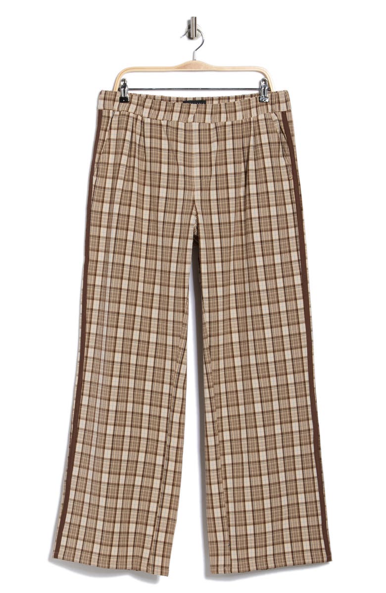 Sanctuary Plaid Pull-On Pants, Main, color, Palma Plaid Brown