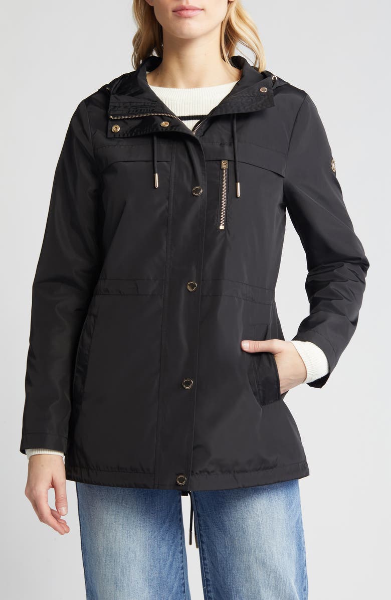 Michael Kors Hooded Jacket, Main, color, Black