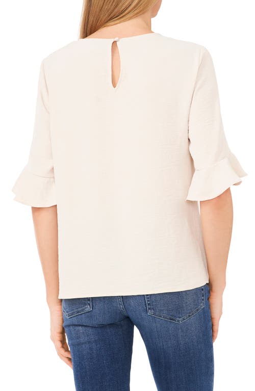 Cece Women's Rumple Crewneck 3/4-sleeve Ruffled Cuff Blouse In Rainy Day