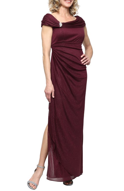 Alex Evenings Embellished L-neck Gown In Brown