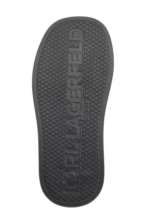 Karl Lagerfeld Opal Studs Platform Slide Sandal In Black With Studs