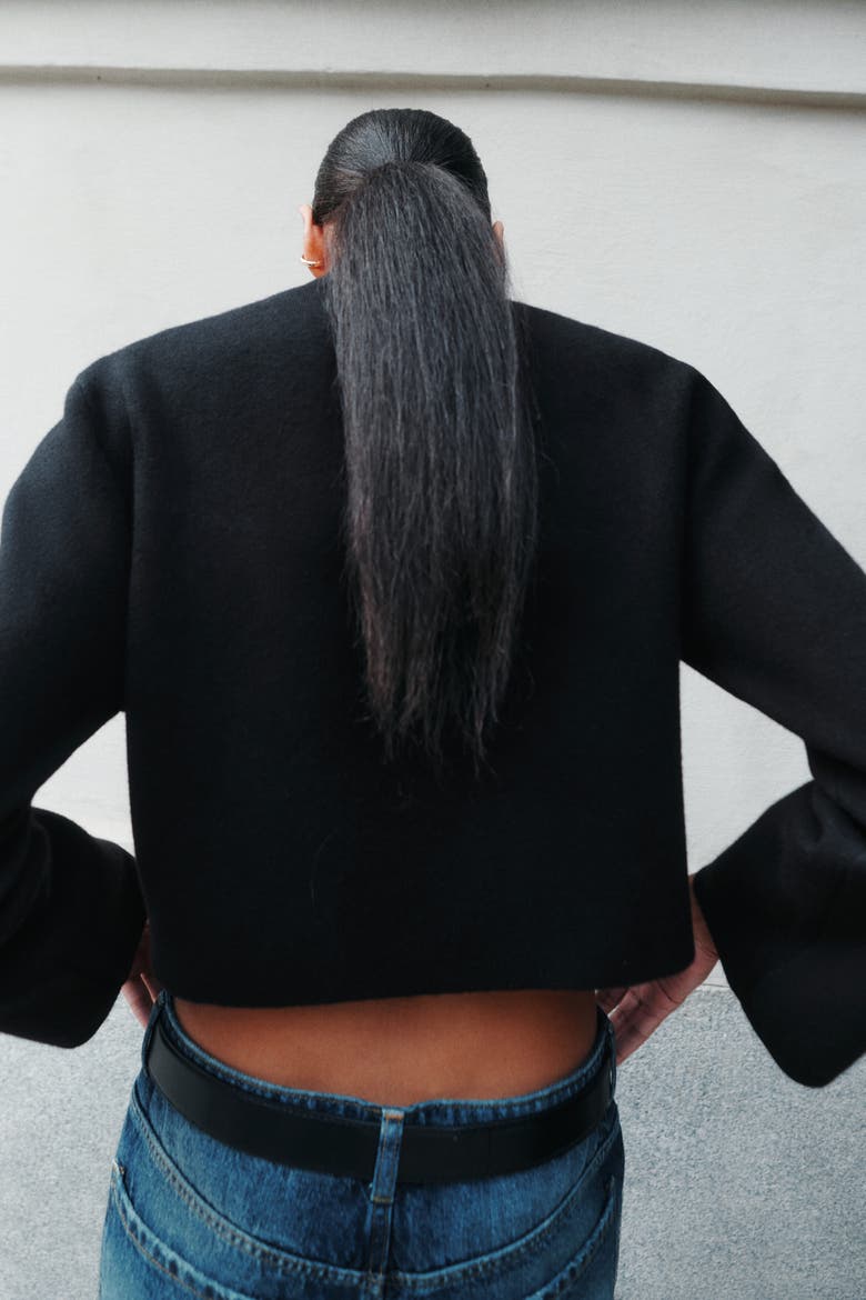 Short Cardigan, Alternate, color, Black