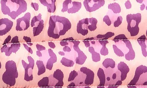 Save The Duck Kids' Leopard Print Hooded Puffer Jacket In Pink