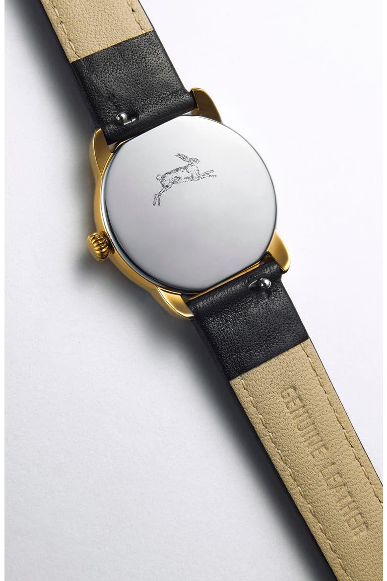 The Harriet Petite Vintage Watch, Alternate, color, Gold Watch - Black Strap