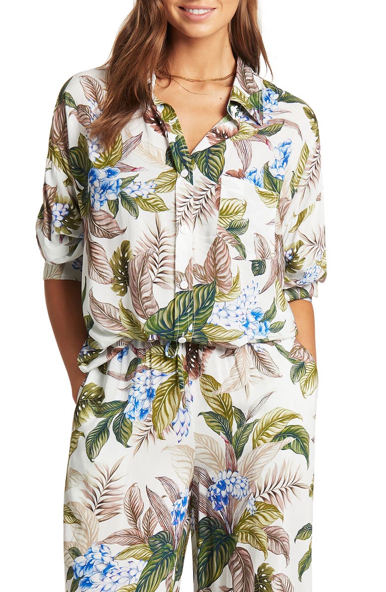 Sea Level Beach Cover-Up Shirt, Main, color,
