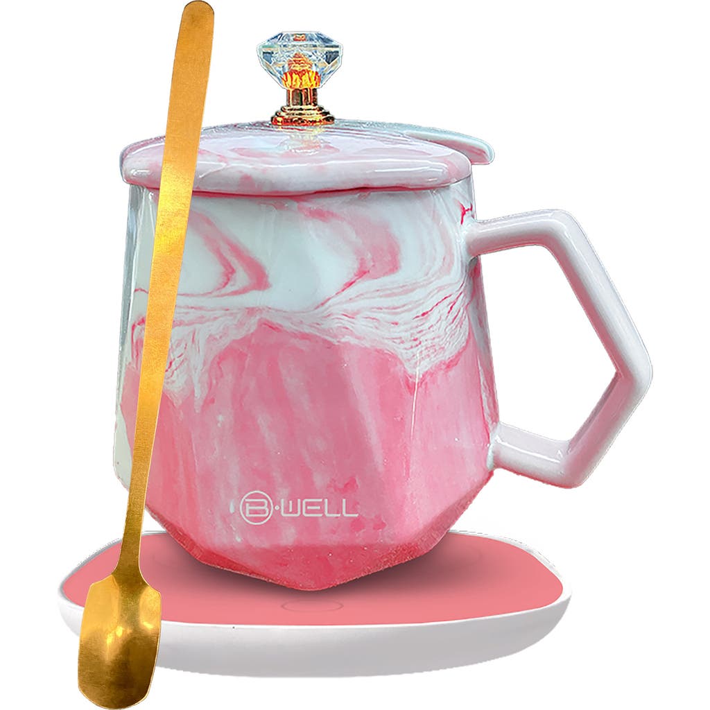 Bytech Marbled Mug & Warmer Pad Set In Pink