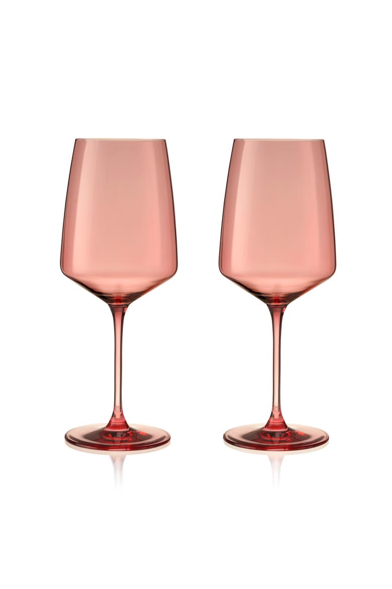 Reserve Nouveau Crystal Wine Glasses Set of 2, Alternate, color, Pomelo