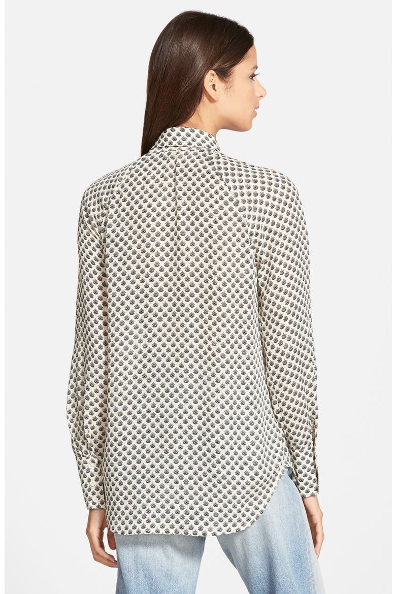 Tie Neck Button Front Blouse, Alternate, color, IVORY