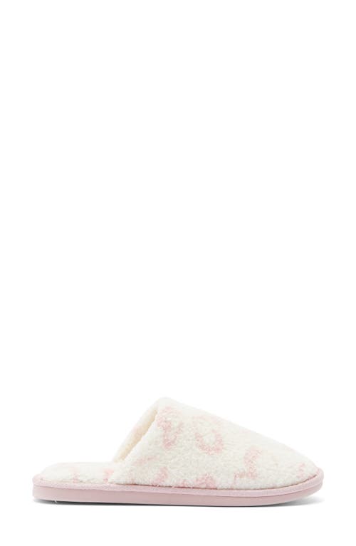 Honeydew Heart Faux Shearling Slipper In White