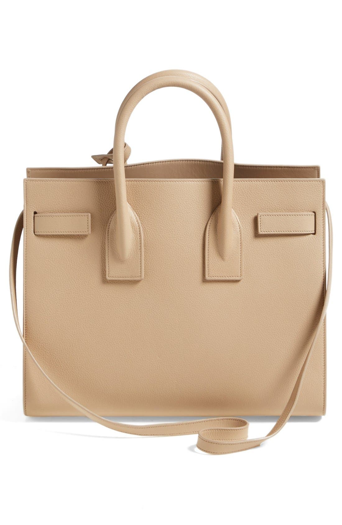 'Small Sac de Jour' Leather Tote, Alternate, color, DARK BEIGE