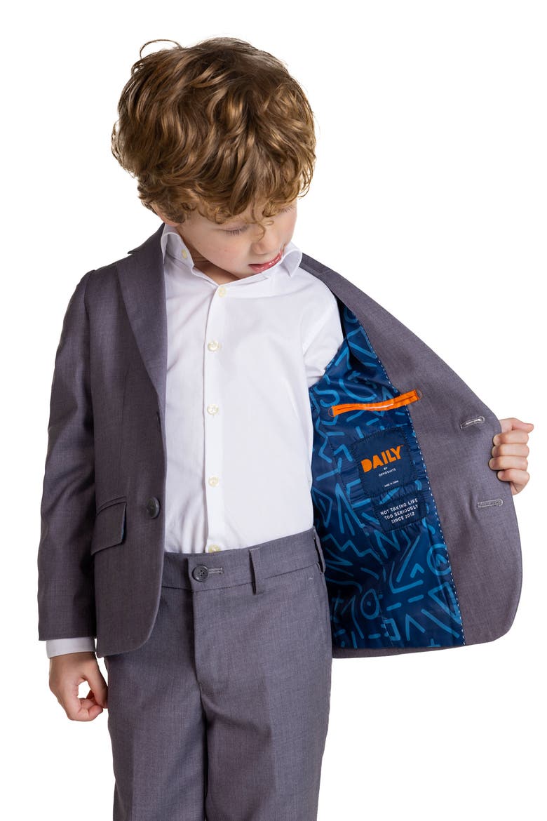 Kids' Daily Suit Coat & Pants Set, Alternate, color, GREY