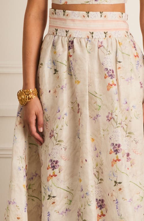 Aqua Blu Moonflower Zandra Maxi Skirt In White