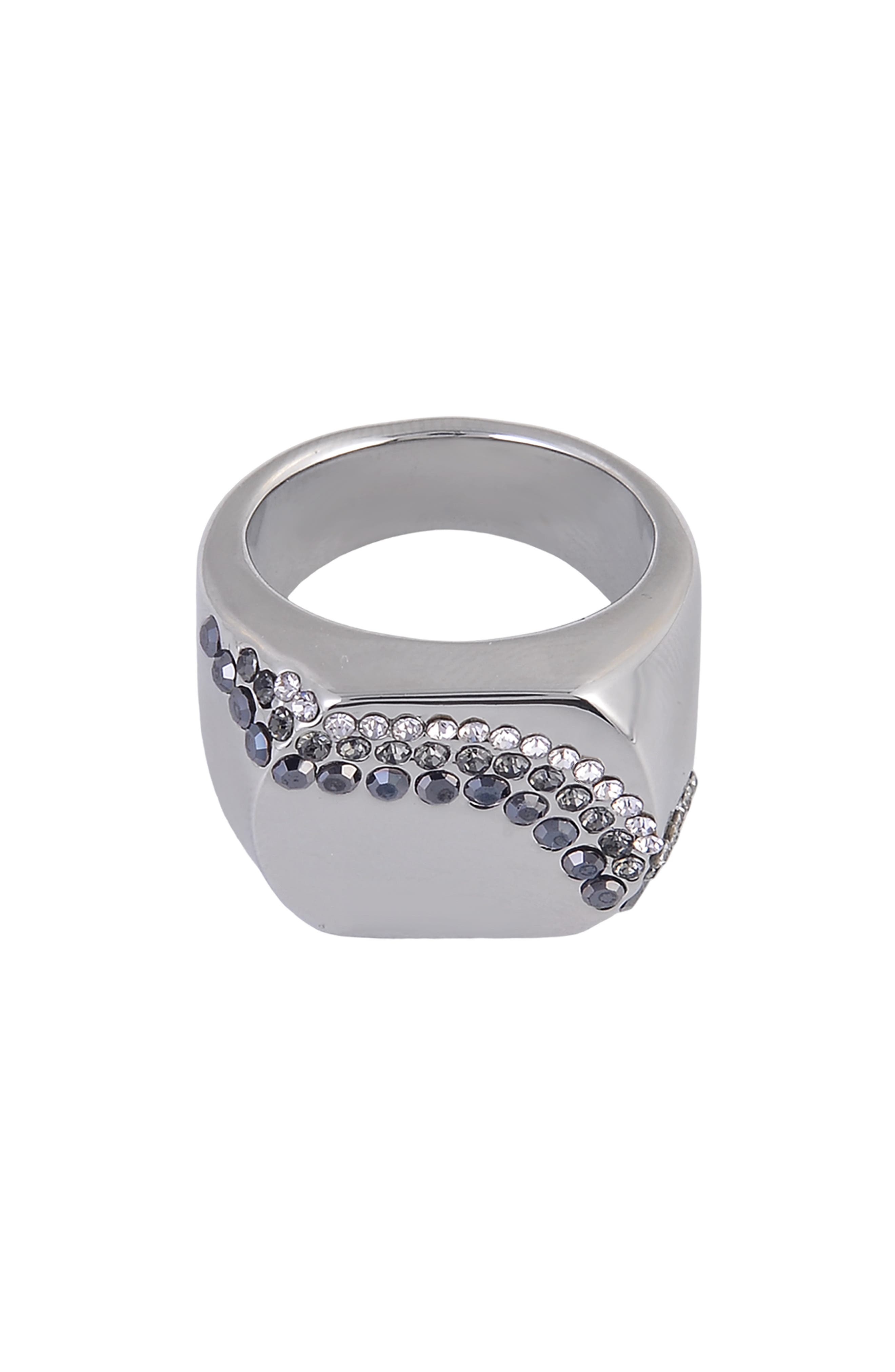 Laundry by Shelli Segal Crystal Geometric Signet Ring