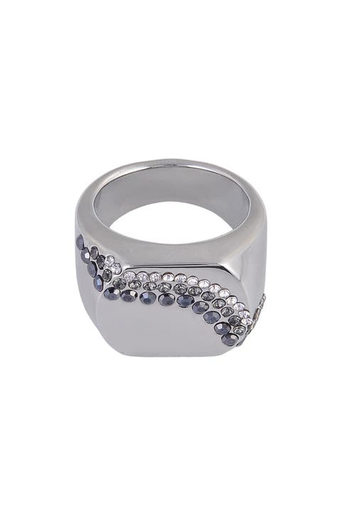 Crystal Geometric Signet Ring