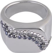 Laundry by Shelli Segal Crystal Geometric Signet Ring