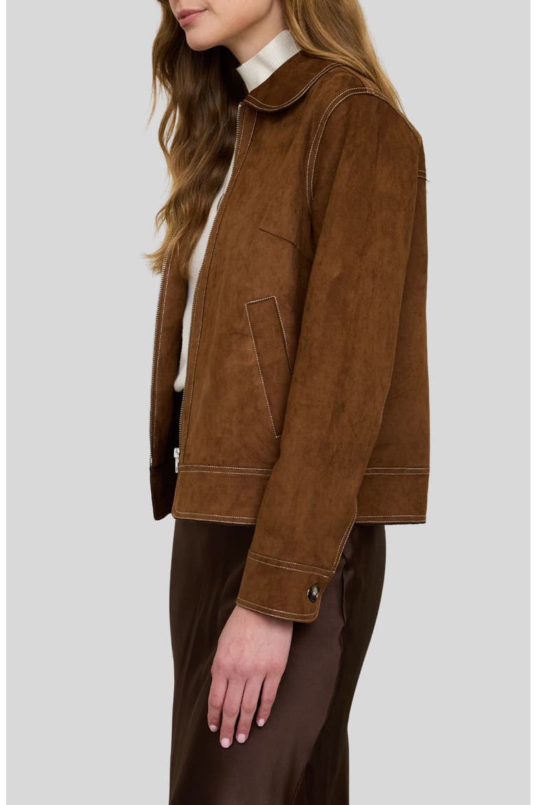 Faux Suede Utility Jacket, Alternate, color, CAMEL