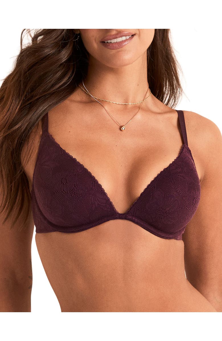 Adore Me Maren Push Up Plunge Bra, Main, color, Dark Purple