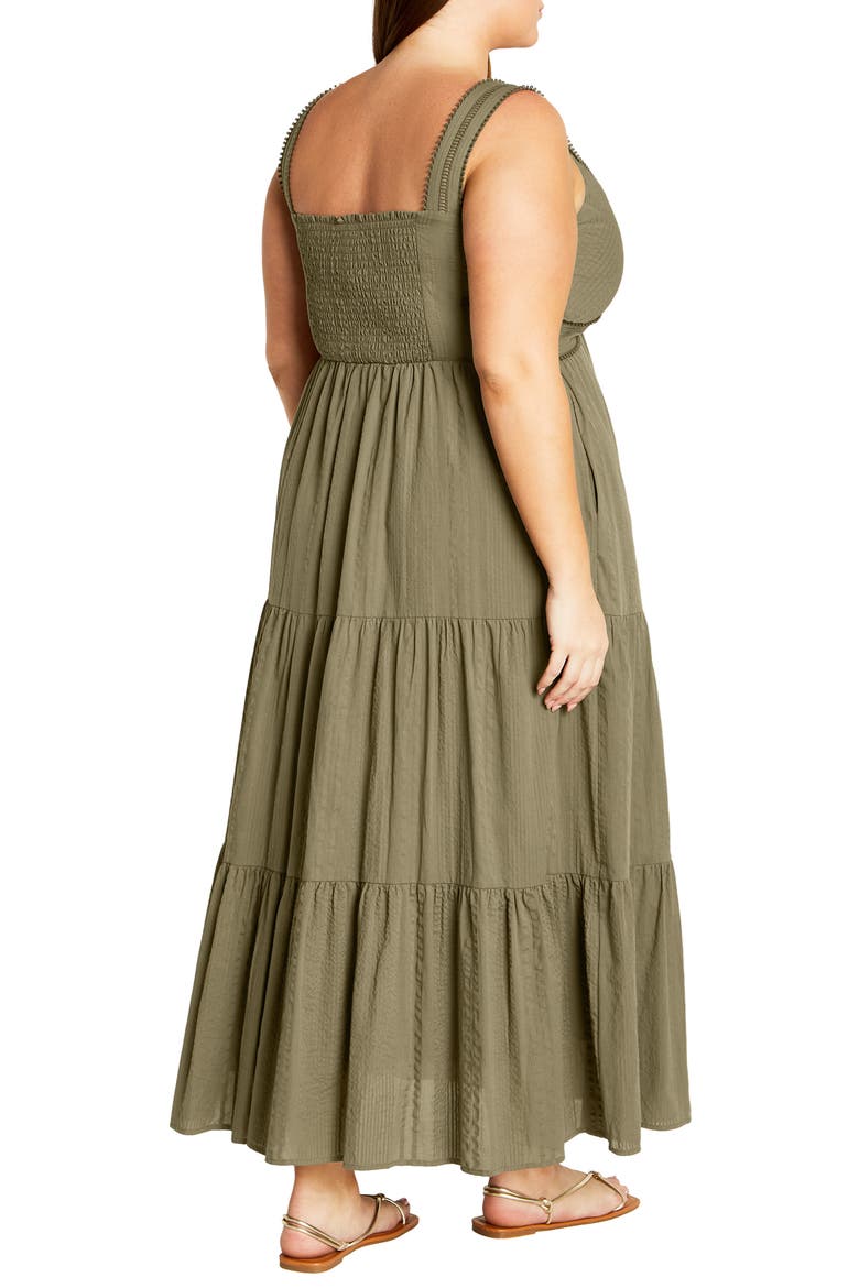 Bella Tiered Cotton Maxi Sundress, Alternate, color, OLIVE