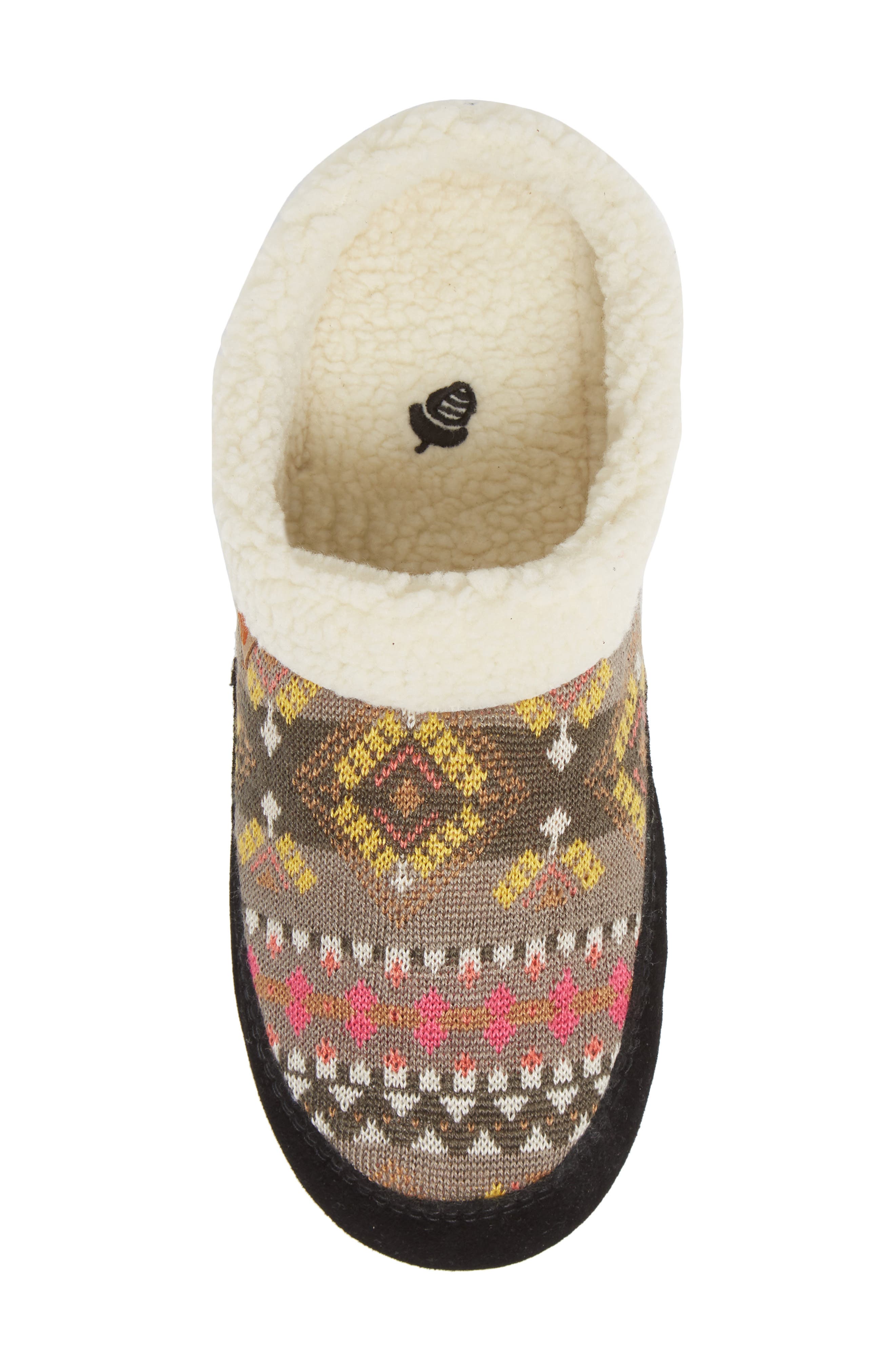 Acorn Fair Isle Hoodback Scuff Slipper, Alternate, color, 