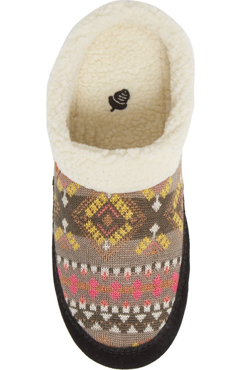 Acorn Fair Isle Hoodback Scuff Slipper, Alternate, color,