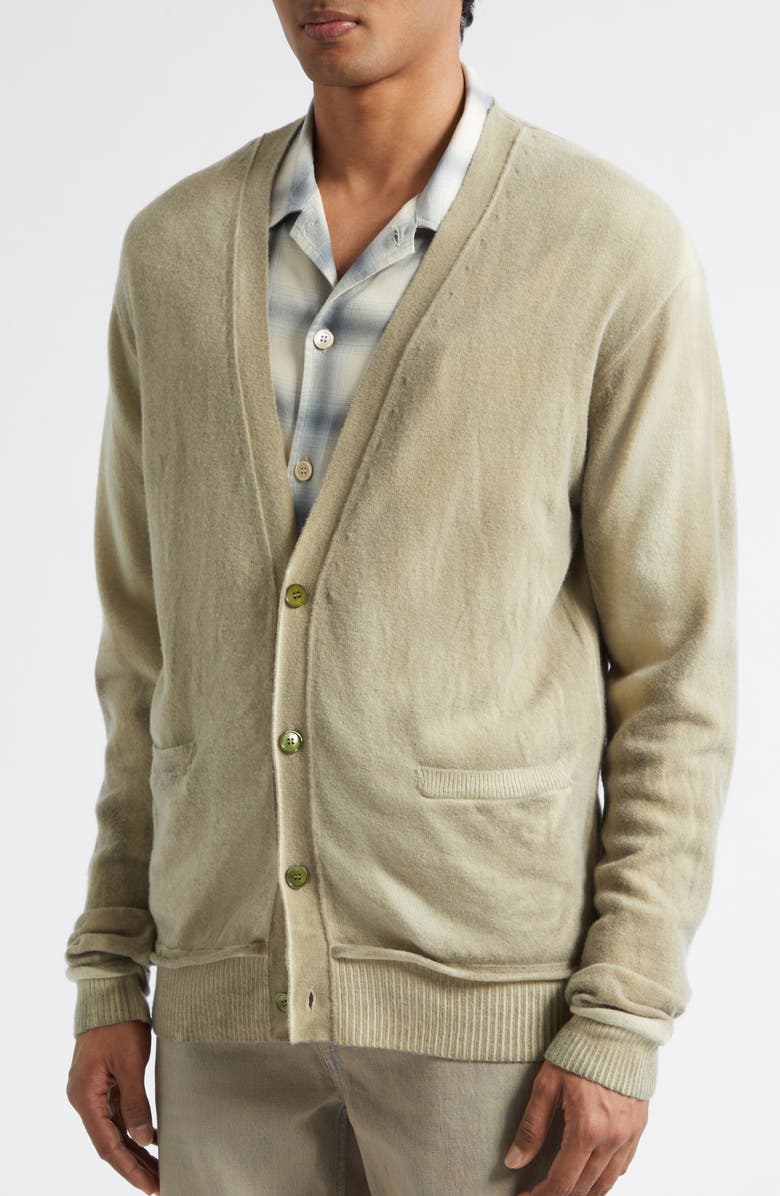 OUR LEGACY Parallel Merino Wool Cardigan, Alternate, color, Moss Spray Dye Cherub Wool