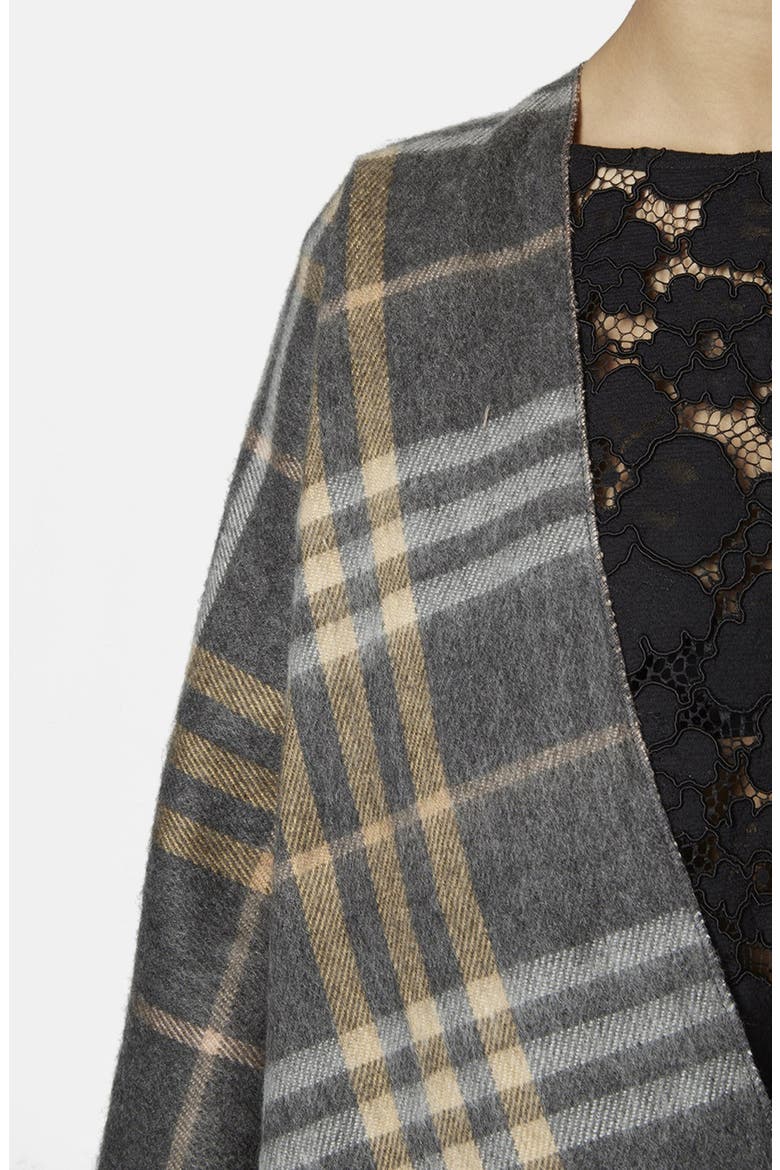 Check Poncho, Alternate, color, GREY