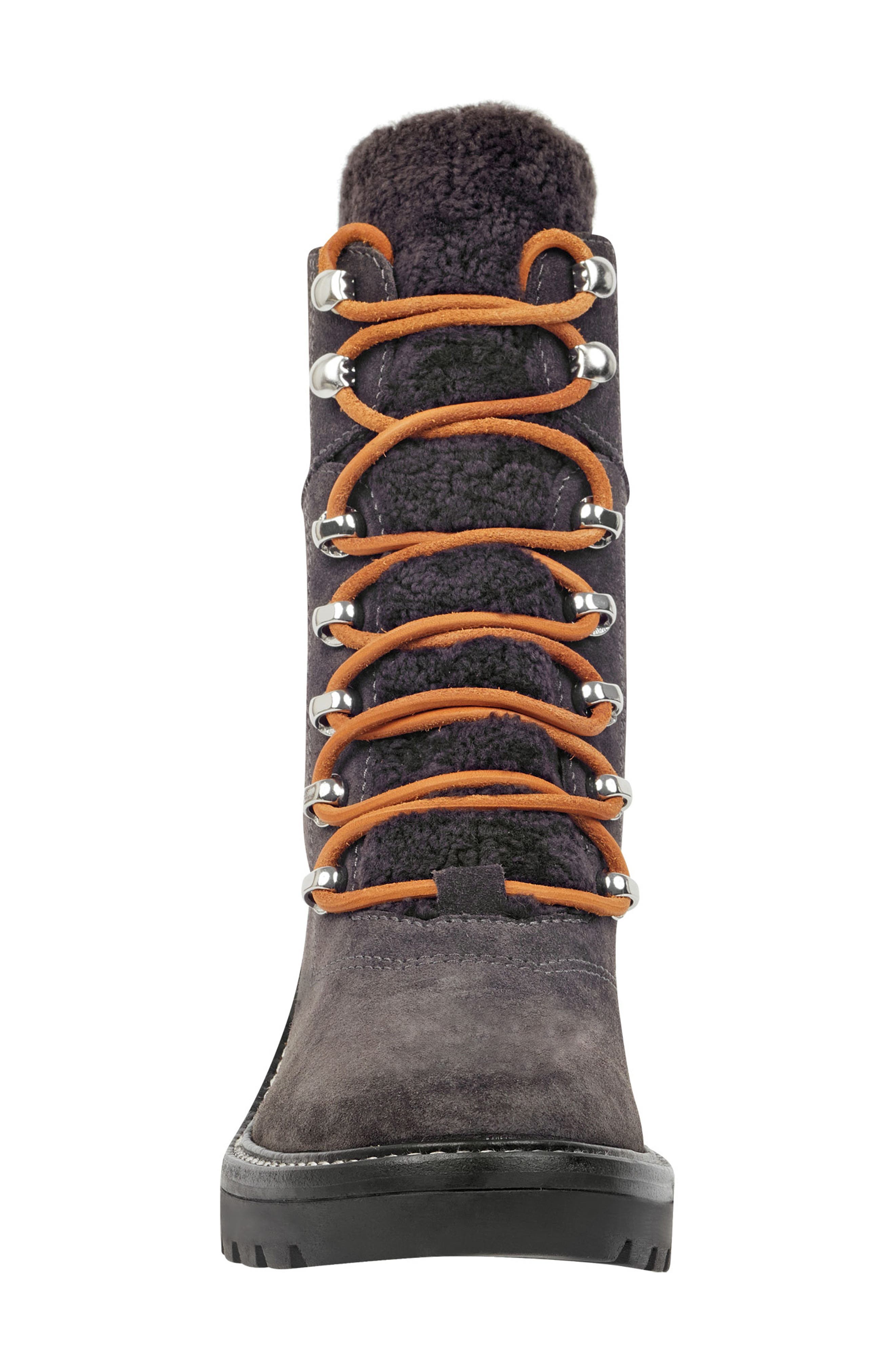 Denise Combat Boot, Alternate, color, GREY/ GREY SUEDE