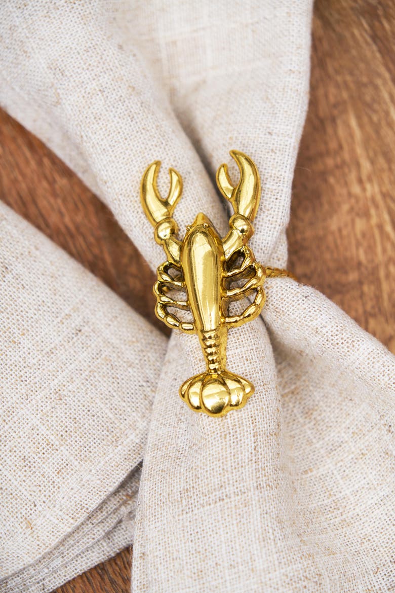 Gold Lobster Napkin Rings, Set of 4, Alternate, color, Gold
