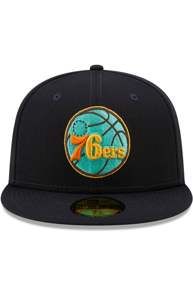 New Era Men's New Era Navy/Mint Philadelphia 76ers 59FIFTY Fitted Hat, Alternate, color, 