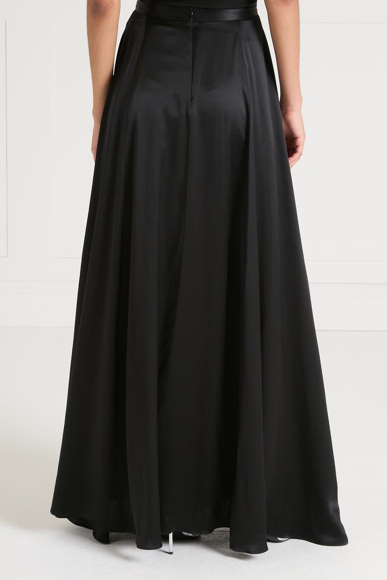 Amerie Satin Skirt, Alternate, color, Black