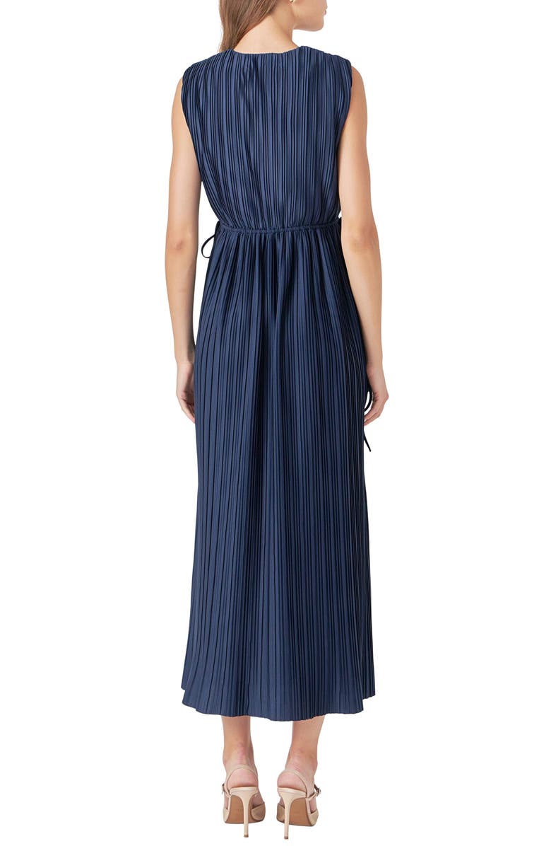 Endless Rose Sleeveless Micropleat Maxi Dress, Alternate, color, Navy