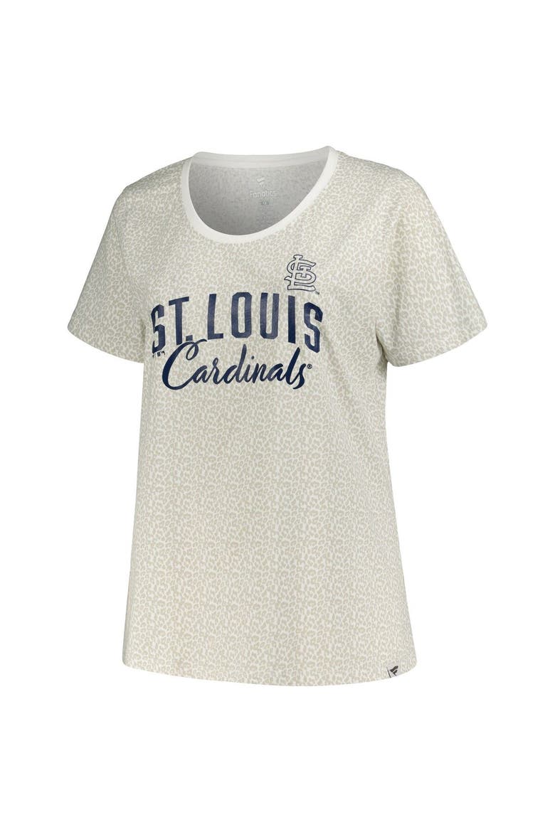 Women's Profile White St. Louis Cardinals Plus Size Leopard T-Shirt, Alternate, color, White
