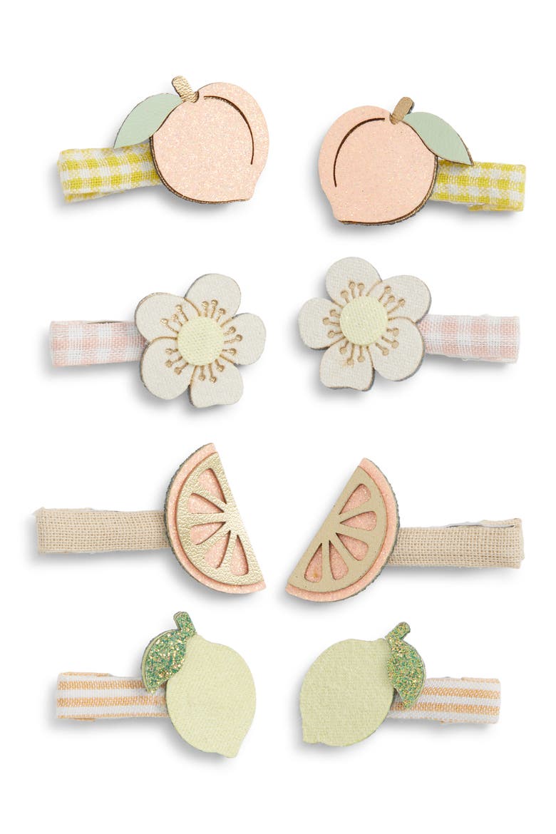 Kids' Peachy Citrus 8-Pack Mini Hair Clips, Main, color, LIGHT/ PASTEL ORANGE