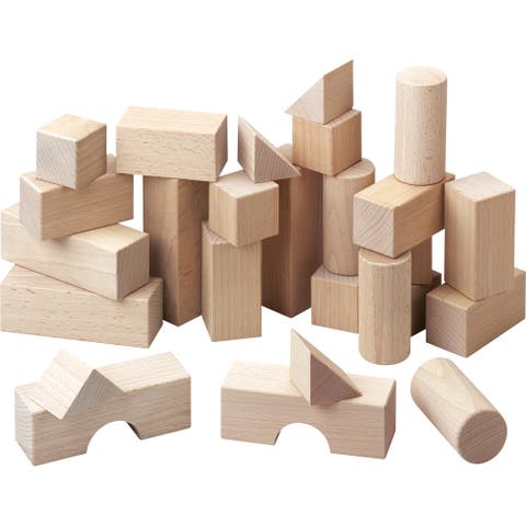 Wooden Building Blocks 26 Piece Set Open-Ended Stacking Toys, Toddler Blocks, and Wooden Toys Made in Germany for Creative Play and Learning