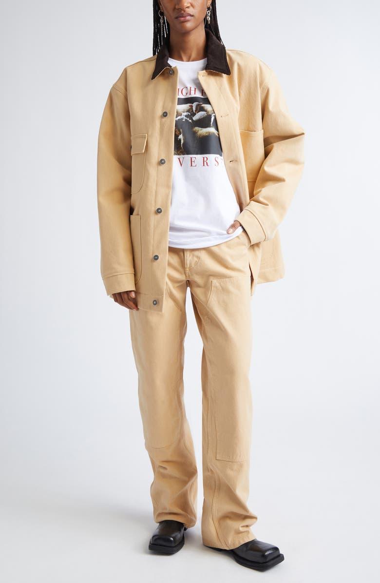 Sky High Farm Workwear Gender Inclusive Cotton Canvas Chore Coat, Alternate, color, Beige