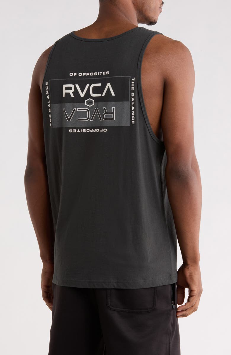 RVCA Double Box Logo Cotton Tank, Alternate, color, Pirate Black