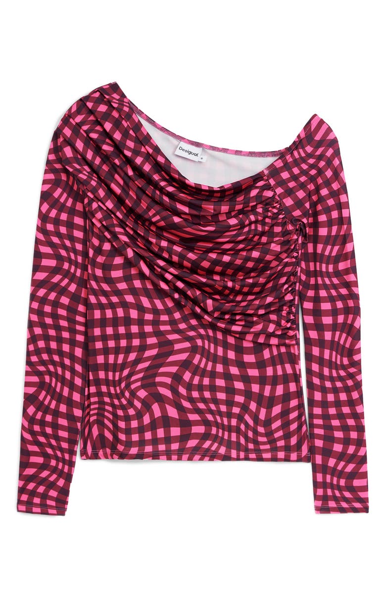 Desigual Ruched One-Shoulder Top, Alternate, color, Red