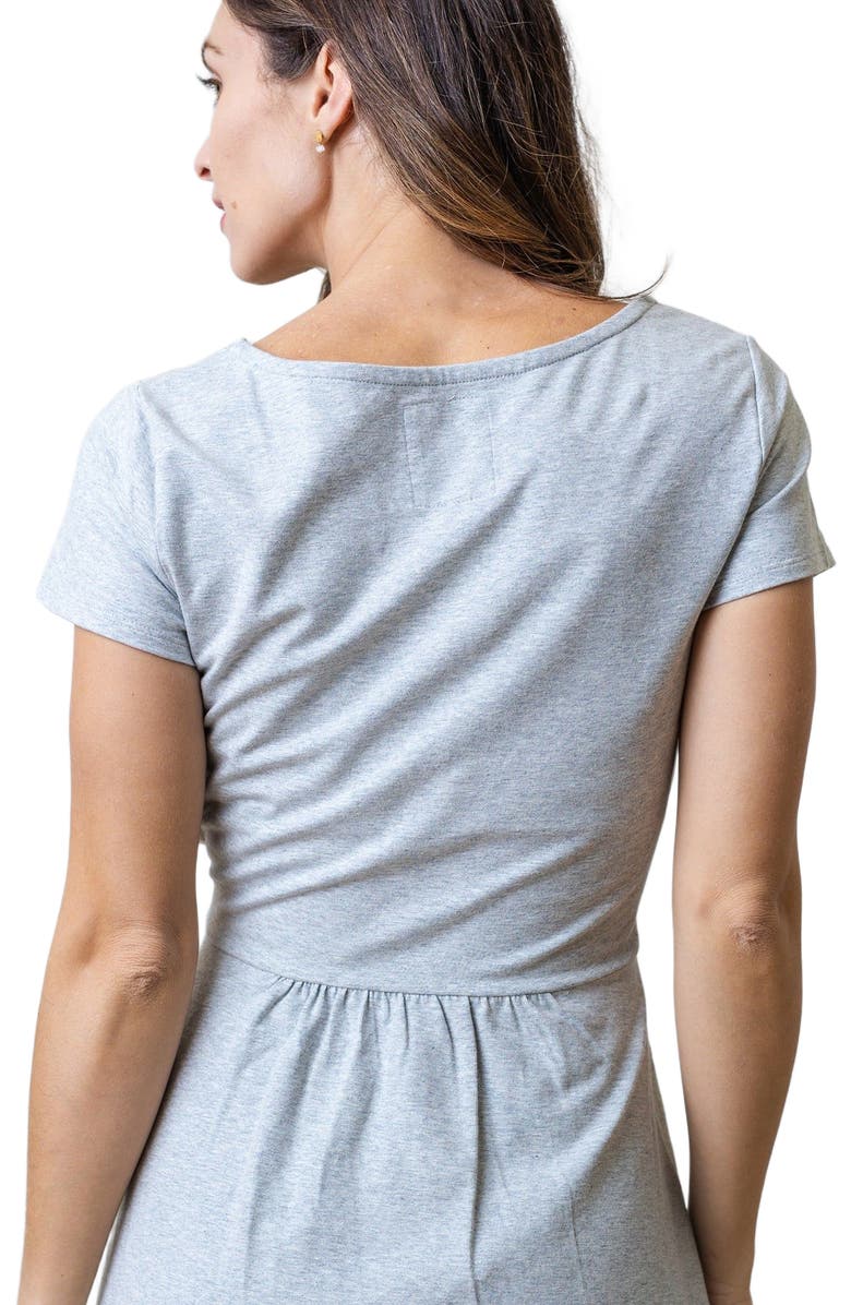 Hope & Henry Women's Organic Tie-Waist Knit Dress, Alternate, color, Gray Heather Solid